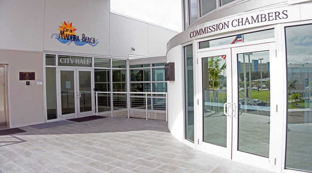 Mad Beach City Hall & Commission Chambers Entrance