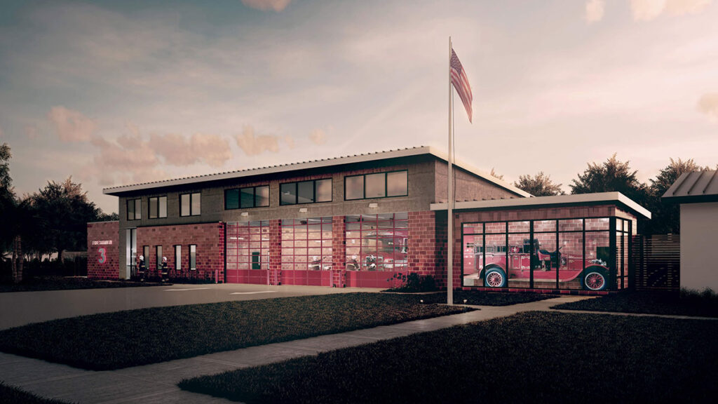 Plant City Fire Station #3 Early Morning Rendering