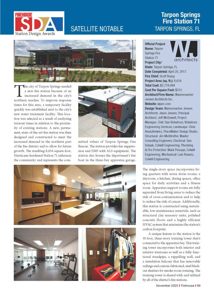 Firehouse Magazine Features WJ Fire Station