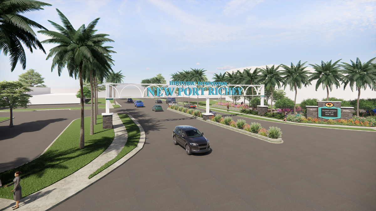 New Port Richey New Welcome Sign, Designed by WJA
